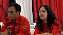 Puan mengatakan, peredaran video soal keraguan JK terhadap Jokowi itu merupakan bentuk black ataupun negative campaign untuk Jokowi-JK, Senayan, Jakarta Selatan, Senin (26/5/2014) (Liputan6.com/Johan Tallo).