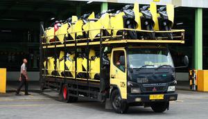 Ilustrasi pendistribusian sepeda motor merek Honda oleh MPMX. (ist)
