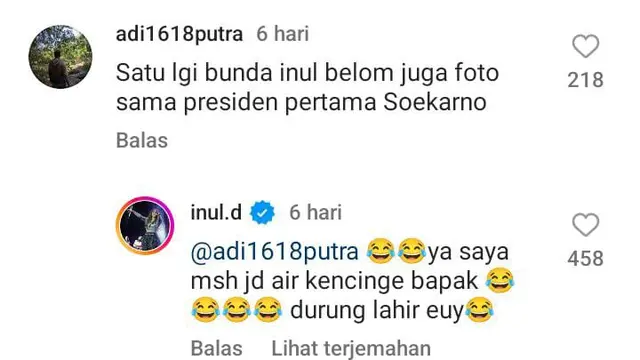 Potret Reaksi Netizen (Sumber: Instagram/@inul.d)