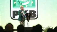 Ketua Umum DPP PKB Muhaimin Iskandar alias Cak Imin saat berpidato di Muktamar ke-VI PKB di Nusa Dua Convention Center, Bali, Sabtu (24/8/2024). (Foto: Humas PKB)