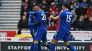 Riyad Mahrez dkk. menghuni peringkat kedelapan sebagai tim penghasil gol terbanyak di Premier League. Hingga pekan ke-11 Leicester City telah menciptakan 16 gol. (AFP/Paul Ellis)