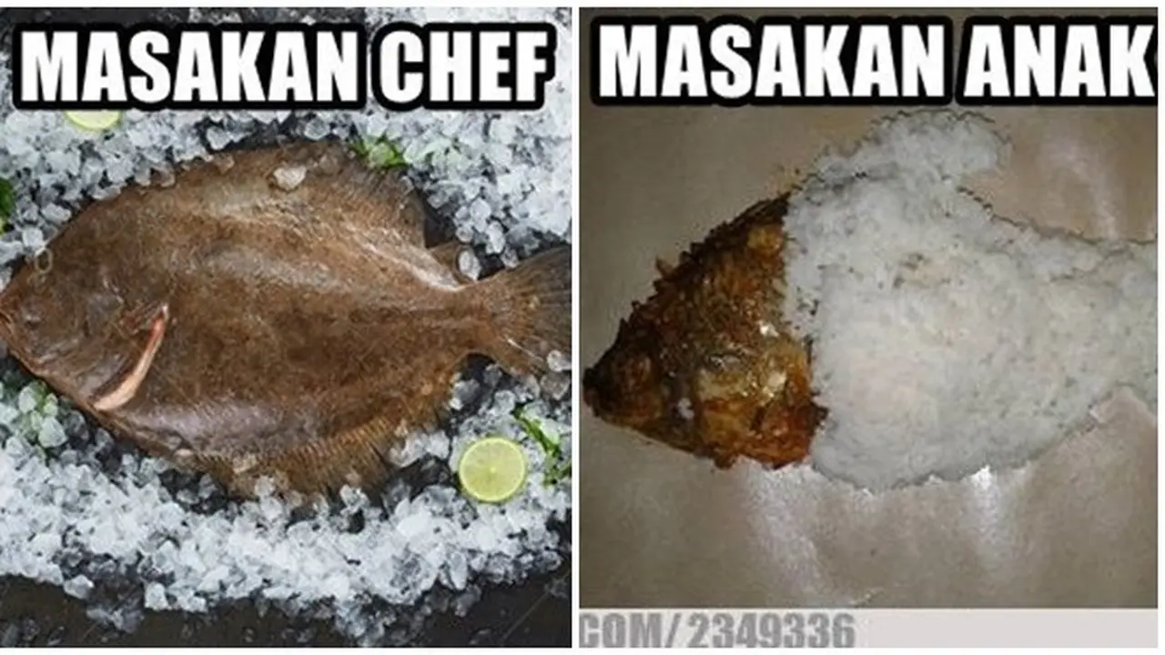 6 Potret Perbedaan Masakan Chef dan Orang Biasa Ini Bikin Tepuk Jidat