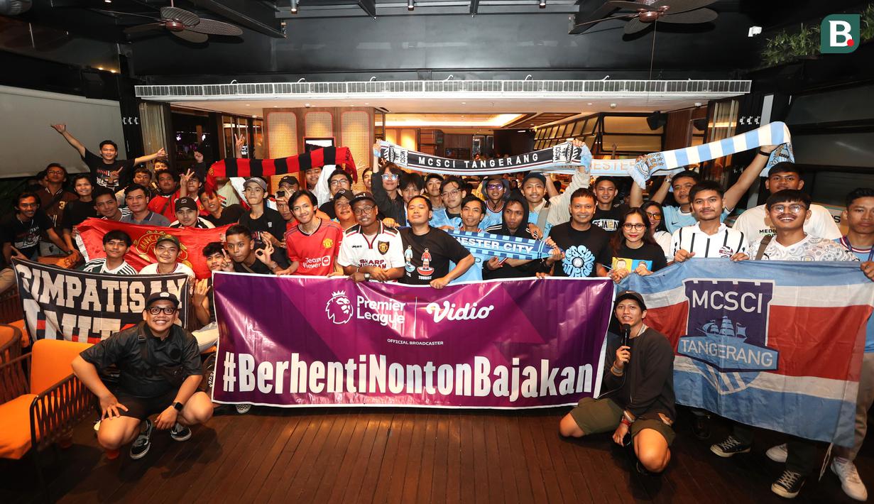 <p>Foto bersama acara Roaring Night Manchester City vs Manchester United di Babahramu Dine &amp; Bar, Episode Hotel, Gading Serpong, Tangerang, Minggu (3/3/2024). (Bola.com/M Iqbal Ichsan)</p>