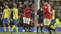 Manchester United mengalahkan Nottingham Forest 2-0 pada leg kedua semifinal Carabao Cup 2022/2023 di Old Trafford, Kamis (2/2/2023) dini hari WIB. (AP/Dave Thompson)