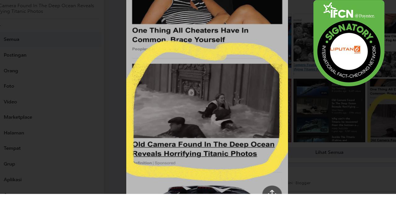 Hoaks penemuan kamera tua di Titanic