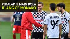 Video para pebalap F1 bermain sepak bola dilaga sepak bola amal menjelang seri F1 GP Monako di Stade Louis II, Selasa (24/5/2016).