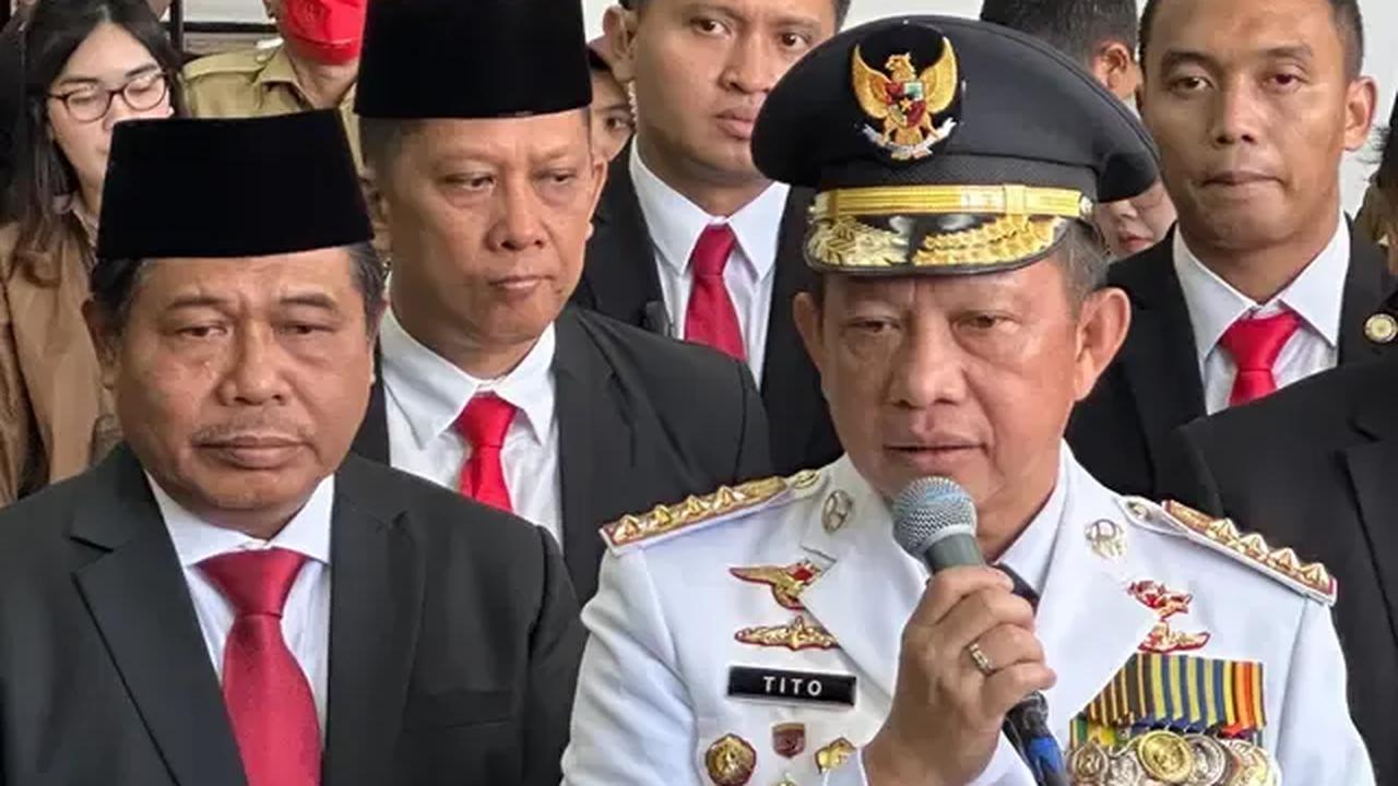 Menteri Dalam Negeri (Mendagri) Tito Karnavian resmi melantik 9 Penjabat (Pj) Gubernur di Kantor Kementerian Dalam Negeri (Kemendagri), Jakarta Pusat.