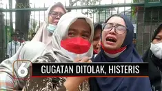 Sejumlah wanita menangis histeris karena gugatannya ditolak oleh Majelis Hakim PN Tangerang. Mereka merupakan korban penggusuran proyek Jalan Tol JORR 2.