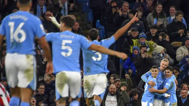 Foto: Erling Haaland Jadi Pembeda untuk Kemenangan Manchester City atas Brentford di Liga Inggris