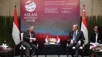Pertemuan antara Menteri Perdagangan, Zulkifli Hasan dengan Menteri Perdagangan dan Perindustrian Singapura, Gan Kim Yong, Sabtu (19/8/2023).