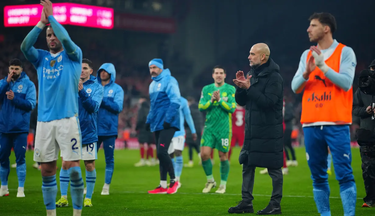 Manchester City pun tetap berada di posisi tiga klasemen Liga Inggris dengan 63 poin. (AP Photo/Jon Super)