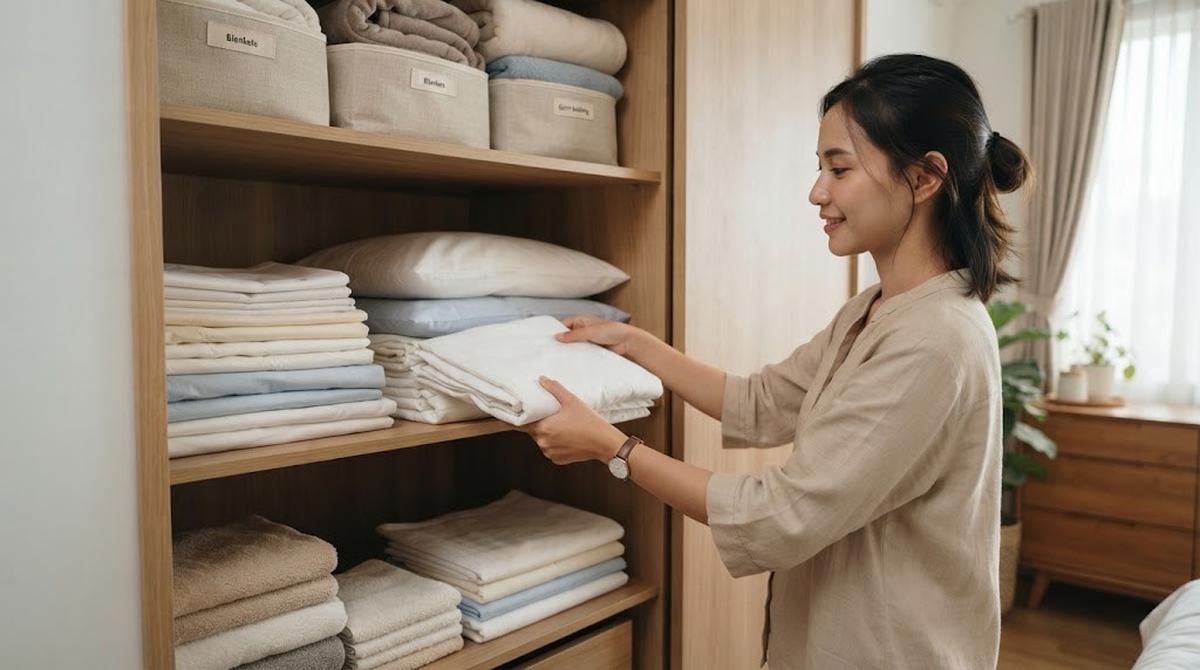 Cara Menyimpan Sprei agar Lemari Tidak Cepat Penuh