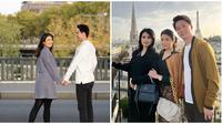 Potret Kevin Sanjaya dan Valencia Tanoe di Paris. (Sumber: Instagram/valenciatanoe dan Twitter/@Hary_Tanoe)