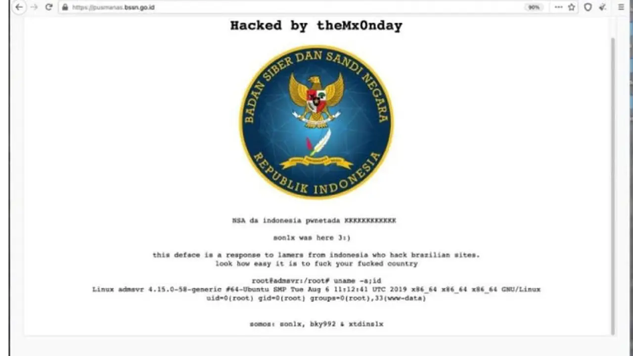 Situs BSSN Kena Serangan Deface