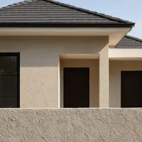 Ilustrasi Pagar Tembok Plester Kasar (Sumber: ChatGPT)