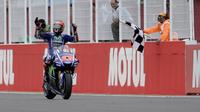 Pembalap Movistar Yamaha Maverick Vinales menjuarai MotoGP Argentina di Sirkuit Autodromo Termas de Rio Hondo (AP Photo/Natacha Pisarenko)