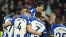 Sementara kemenangan ini membawa Brighton naik ke urutan keenam dengan 55 angka. (AP Photo/Kirsty Wigglesworth)