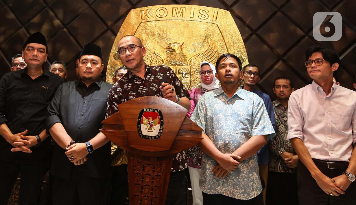 Putusan tersebut dibacakan Ketua DKPP Heddy Lukito pada sidang pengucapan putusan di Gedung DKPP, Jakarta, Rabu (3/7/2024). (Liputan6.com/Angga Yuniar)