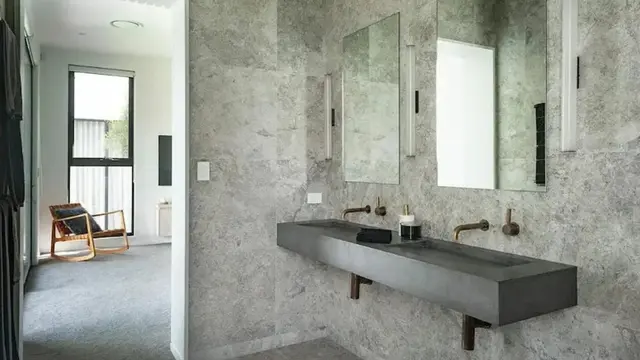 Wastafel Double Sink dari Beton (Foto: mbconcretedesign.com.au)