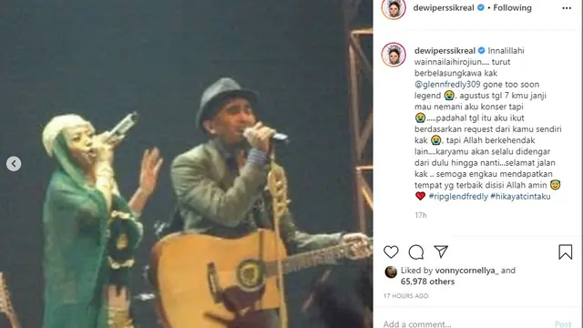 Dewi Perssik mengenang Glenn Fredly (Foto: Instagram/@dewiperssikreal)