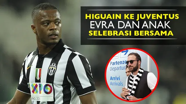 Video selebrasi Patrice Evra bersama kedua anaknya untuk merayakan kedatangan Gonzalo Higuain resmi pindah ke Juventus.