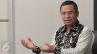 Menteri Perindustrian, Saleh Husin saat wawancara khusus bersama tim Liputan6.com di pabrik PT Pan Brother di Tangerang, Banten, Selasa 13/10/2015). (Liputan6.com/Angga Yuniar)