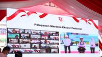 Pelepasan Merdeka Ekspor Pertanian yang dibuka oleh Presiden Joko Widodo (Jokowi) secara virtual, yang diikuti oleh Pemprov Sumsel (Dok. Humas Pemprov Sumsel / Nefri Inge)