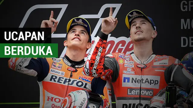 Berita video ucapan berduka dari duo tim Honda untuk MotoGP 2019, Marc Marquez dan Jorge Lorenzo, untuk masyarakat Indonesia yang terkena dampak dari bencana tsunami di Selat Sunda.