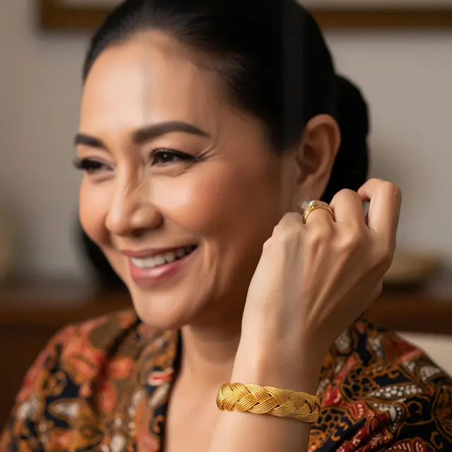 Model Gelang Emas Aman Dipakai Ibu Sehari-hari dan Acara Spesial
