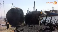 7 Kapal Terbakar di Muara Baru Didinginkan, 1 Ditenggelamkan