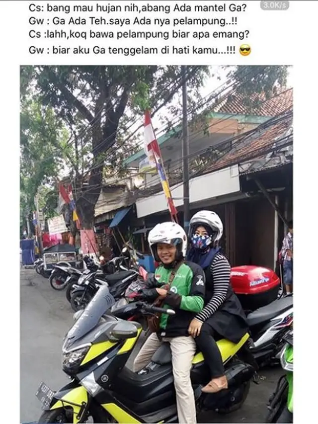 8 Status Kocak Driver Ojek Online Bonceng Cewek