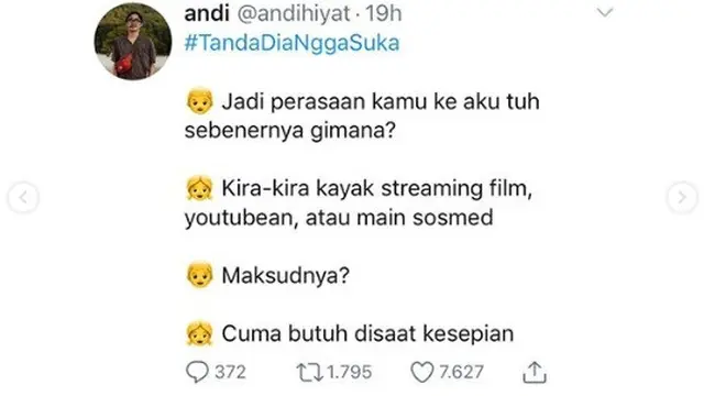 tanda gebetan tak suka