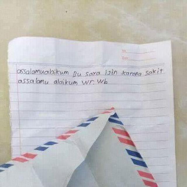 6 Potret Surat Izin Sakit Siswa Ini Isinya Kocak, Bikin Guru Jadi Ngakak