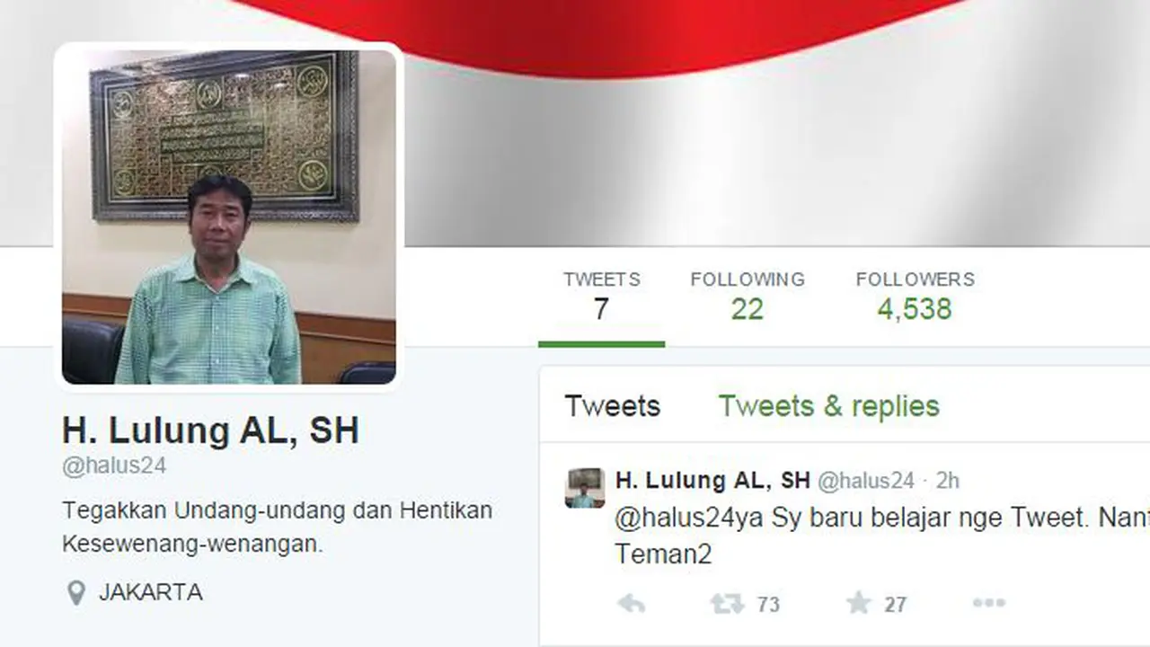 Baru Bikin Akun Twitter, Haji Lulung Diikuti 4.500 Followers