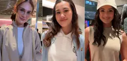Luna Maya, Aaliyah Massaid, dan Amanda Rawles hadir di opening store Onitsuka Tiger Plaza Indonesia. [Anisha/Fimela]