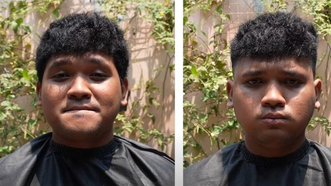 Ini penampakan rambut sebelum dan sesudah dipotong. Meskipun hanya membayar Rp10 ribu, namun hasil potongan rambut tetap terlihat bagus. Terlihat keren bukan?!