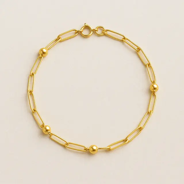 Model Gelang Emas Bola Kecil Kombinasi Rantai 2 Gram