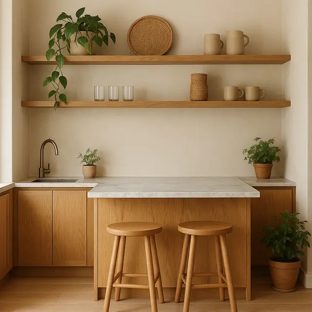 Inspirasi Dapur Kecil dengan Mini Bar (Image by ChatGPT)