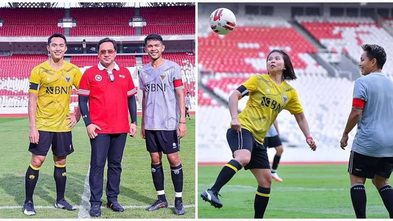 6 Potret Jonathan Christie dan Atlet Badminton Lain Tanding Sepak Bola di GBK, Seru