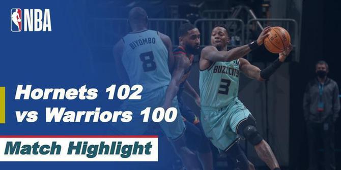VIDEO: Highlights NBA, Charlotte Hornets Kalahkan Golden State Warriors 102-100