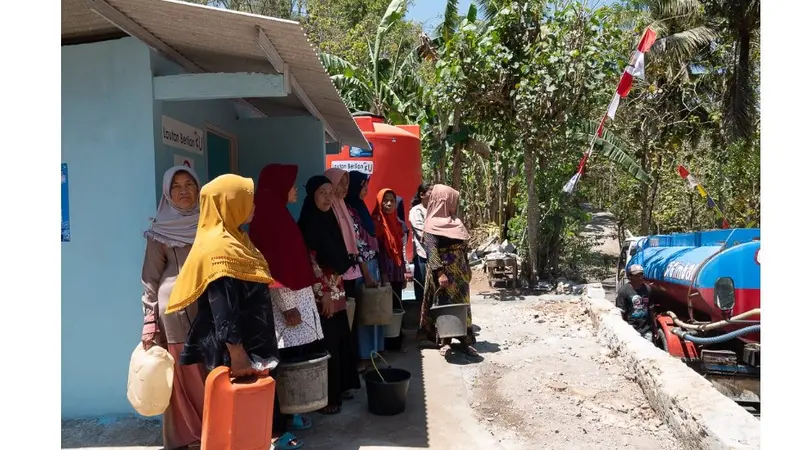 Lautan Berlian memberikan bantuan penyediaan air bersih dan sanitasi bagi warga Desa Ngandongrejo, Kecamatan Paranggupito, Kabupaten Wonogiri, Jawa Tengah.