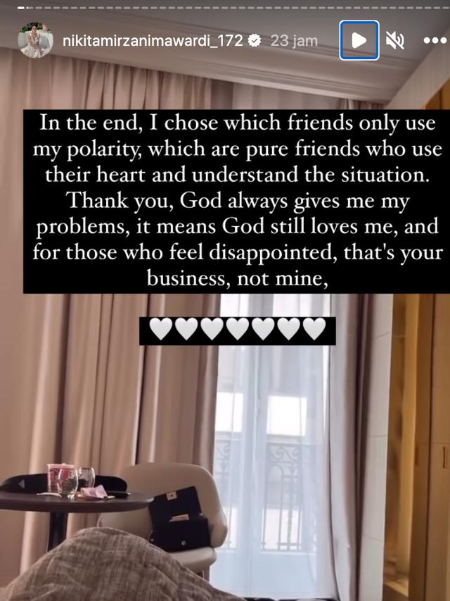 Unggahan Nikita Mirzani. (Foto: Dok. Instagram @nikitamirzanimawardi_172)