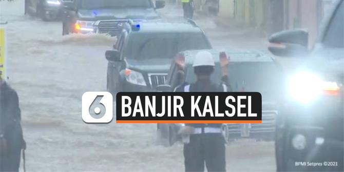 VIDEO: Lihat, Mobil Presiden Jokowi Terobos Banjir di Kalimantan Selatan