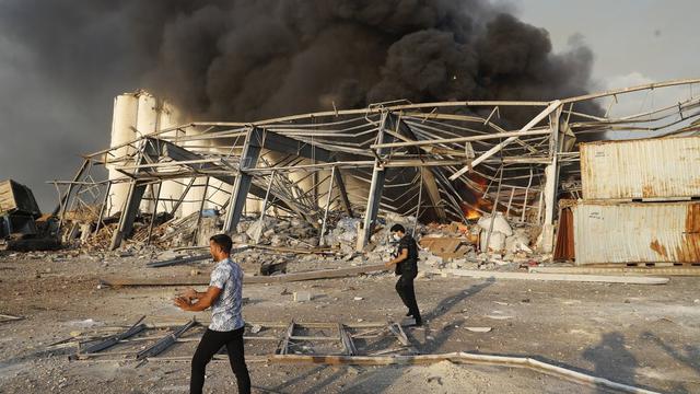 Situasi pasca-ledakan di Beirut, Lebanon pada Selasa 4 Agustus 2020 (AP Photo/Hassan Ammar)