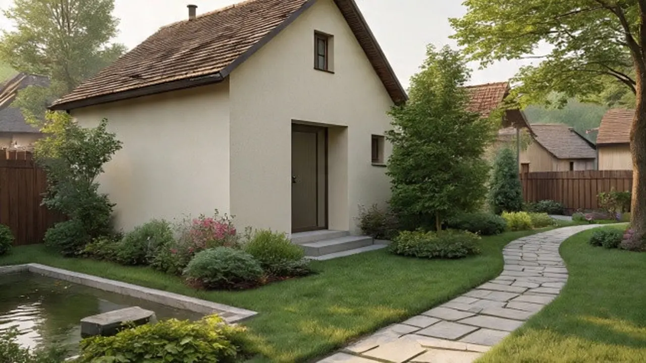 Rumah Minimalis 5x7 Meter di Desa dengan Taman (Sumber Gambar: Meta AI)