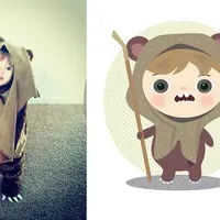 Ilustrator ini membuat beberapa gambar kartun dari foto asli. Menggemaskan banget! :3