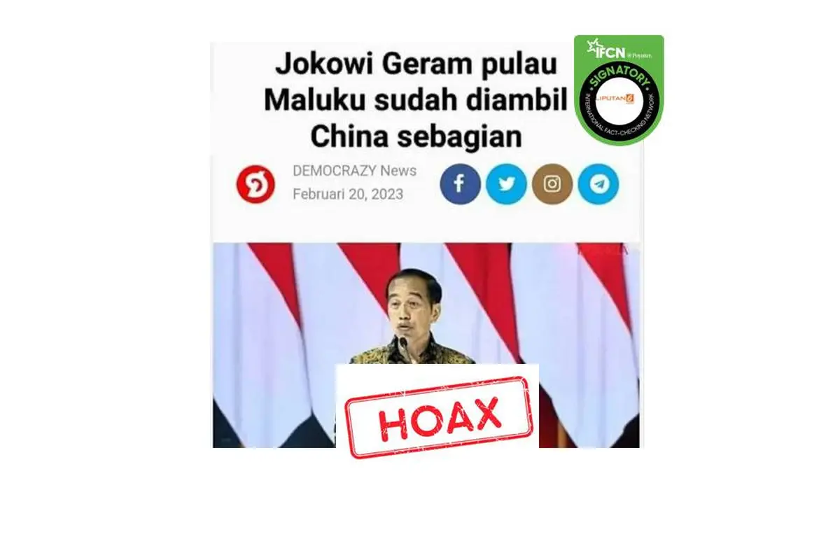Cek Fakta Pulau Maluku diambil China