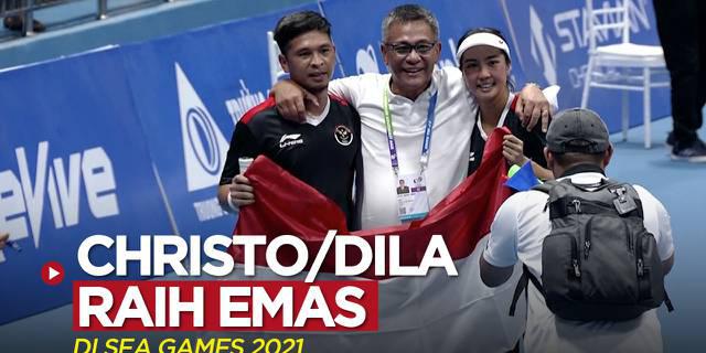VIDEO: Momen Christopher Rungkat / Aldila Sutjiadi Raih Medali Emas di SEA Games 2021