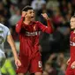 Bek kanan Liverpool, Ki-Jana Hoever (tengah), berhasil mencetak satu gol sekaligus membantu timnya menang 2-0 atas Milton Keynes Dons, pada babak ketiga Piala Liga Inggris di Stadium mk, Rabu (25/9/2019). (AP Photo/Leila Coker)