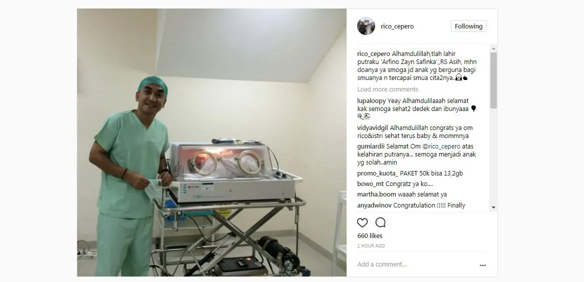 Istri Rico Ceper melahirkan anak kedua [foto: instagram]